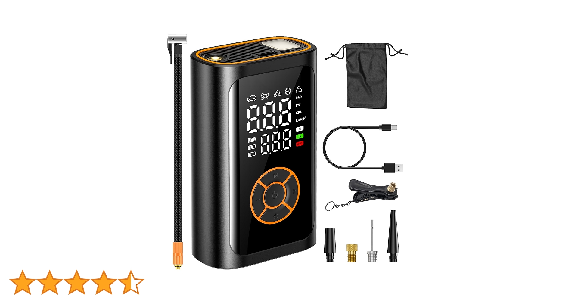 Amazon | 自転車 空気入れ 電動空気入れ【2025年新モデル｜6倍速超高速